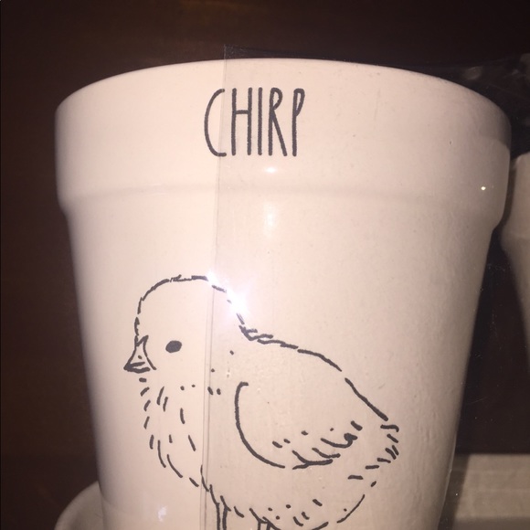 Rae Dunn Easter planter 3 pots with drainage holes and tray all ceramic - Picture 4 of 6